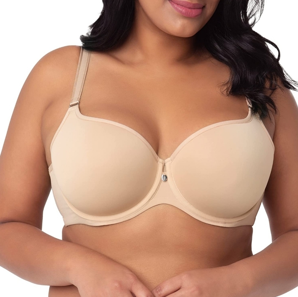 Curvy Couture Womens Tulip Smooth T-Shirt Bra Bra nude 34G